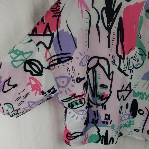 Shein Women's XL Graffiti Print Crop Top - Picture 7 of 11